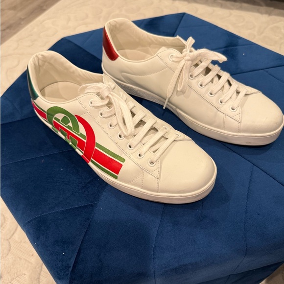 Gucci Other - Gucci Ace White Sneakers with Red and Green Stripes Authentic!
